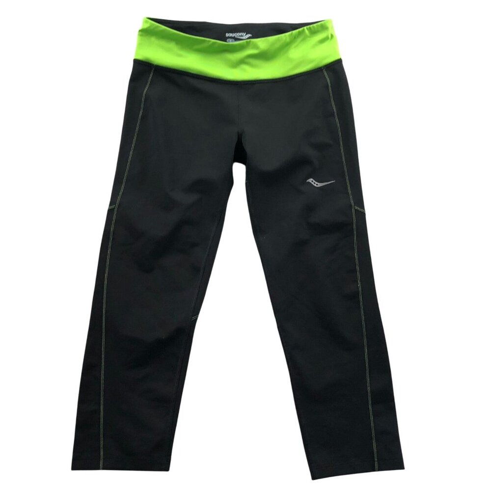 Saucony Womens Leggings Medium Skinny Leg Stretch Pull On Black Athleisure